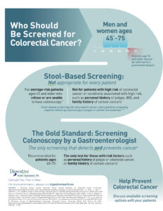 who should be screened for colorectal cancer infographic from dhpa